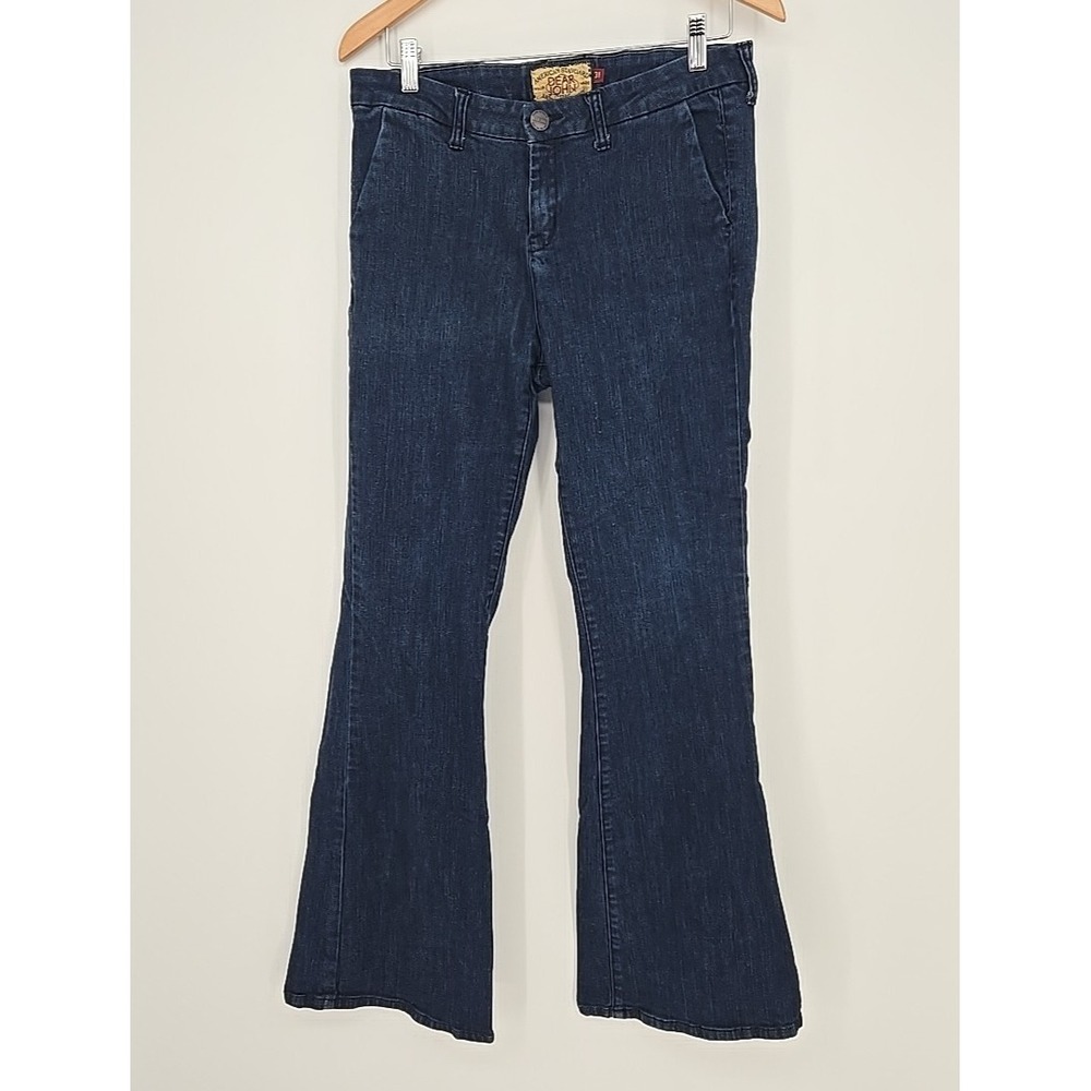 Dear John USA Womens Size 31 Dark Blue Mid-High-Rise Bootcut Denim Jeans